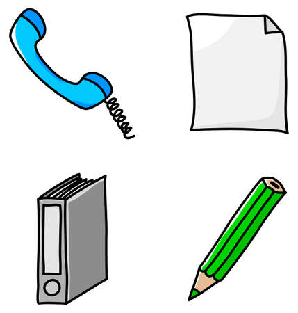 vector illustrations of various office iconsのイラスト素材
