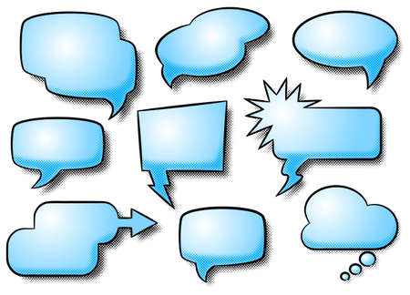 vector illustration of a collection of comic style speech bubblesのイラスト素材