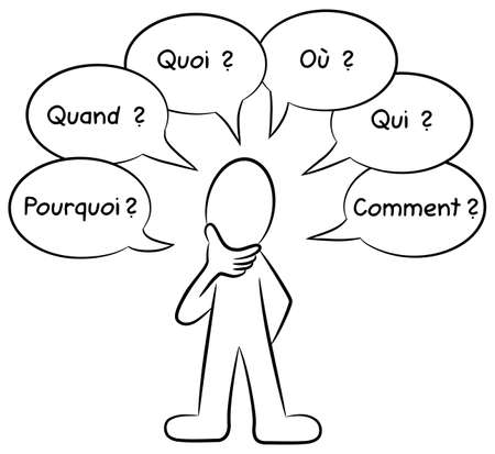 illustration of a man who asks questionsのイラスト素材