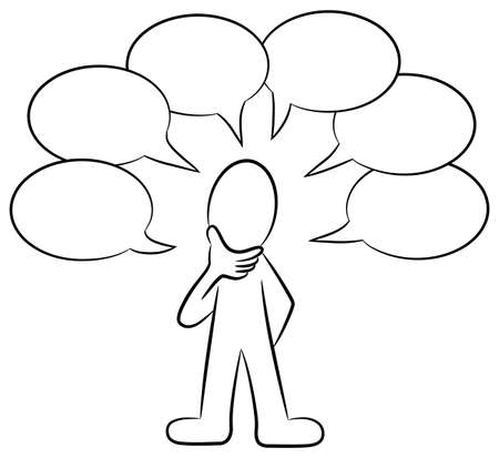 illustration of a man who talks lotのイラスト素材