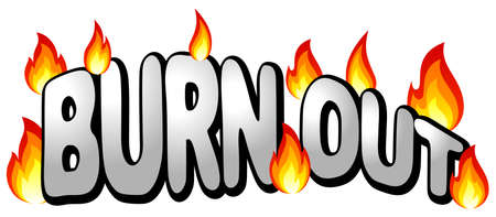 vector illustration of the text burn outのイラスト素材