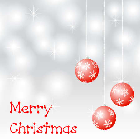 illustration of christmas balls and the inscription merry christmasのイラスト素材