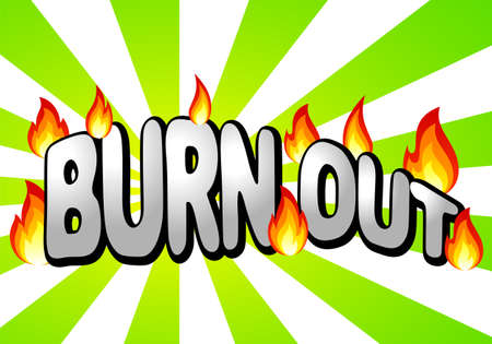illustration of the text burn outのイラスト素材