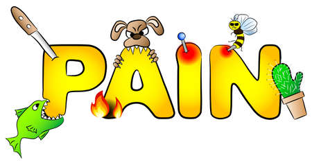illustration of the word pain with many achesのイラスト素材