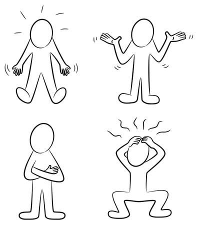  illustration of a few disgruntled comic figuresのイラスト素材