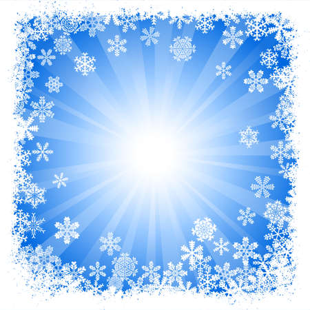 vector illustration of a abstract blue snowflake background のイラスト素材