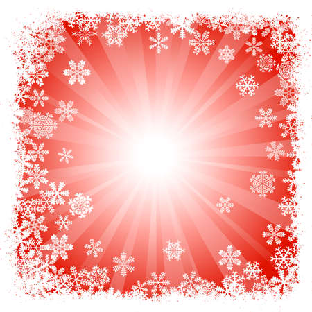 vector illustration of a abstract red snowflake background のイラスト素材
