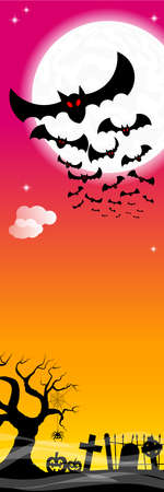  illustration of bats against the full moonのイラスト素材