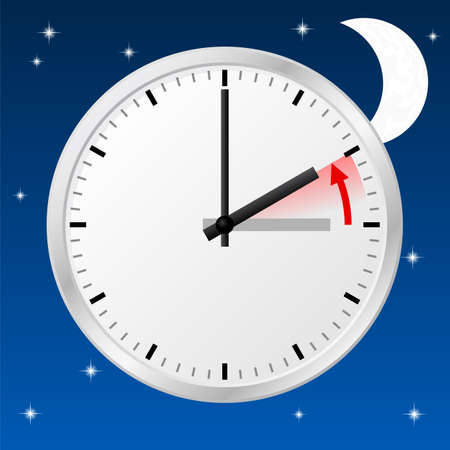 vector illustration of a clock return to standard timeのイラスト素材