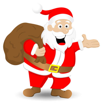 vector illustration of santa claus on white backgroundのイラスト素材