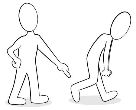 vector illustration of two people are of different opinionのイラスト素材