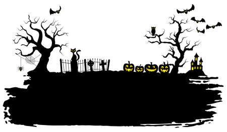 vector illustration of a spooky halloween backgroundのイラスト素材