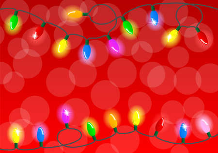 vector illustration of a chain of colorful lightsのイラスト素材