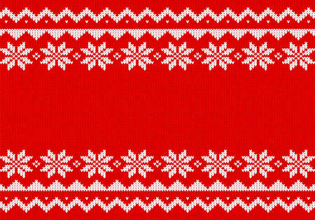 vector illustration of a red and white knitted backgroundのイラスト素材