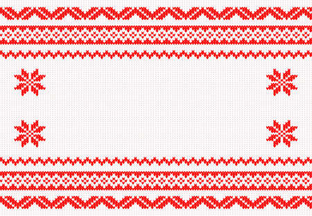 vector illustration of a red and white knitted backgroundのイラスト素材