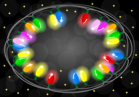 vector illustration of a chain of colorful lightsのイラスト素材