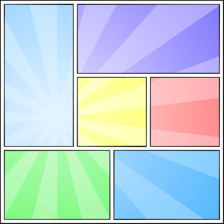 vector illustration of some comic frames as backgroundのイラスト素材