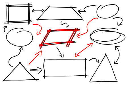 vector illustration of hand drawn design infographic elementsのイラスト素材