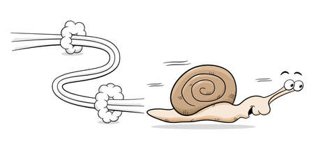 vector illuatration of a speedy snailのイラスト素材