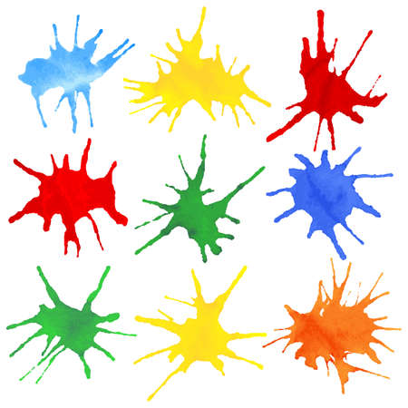 vector illustration of colorful splashes of paintのイラスト素材