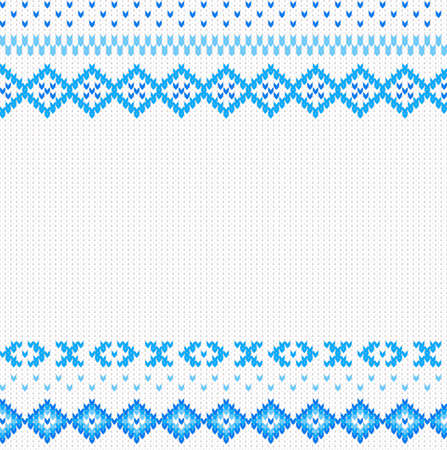 vector illustration of a seamless blue and white knitted backgroundのイラスト素材