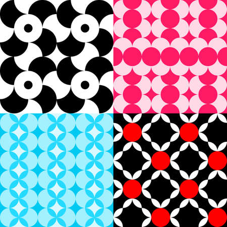 vector illustration of a set of colorful seamless patternsのイラスト素材