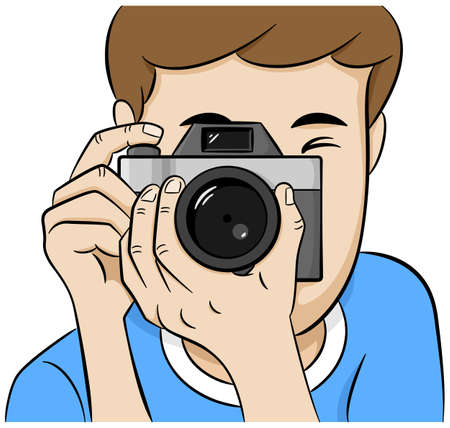 vector illustration of a look directly into the camera of a photographerのイラスト素材