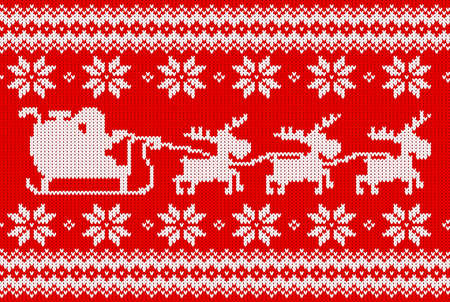 vector illustration of a seamless red and white knitted backgroundのイラスト素材