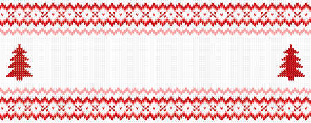 vector illustration of a red and white knitted backgroundのイラスト素材