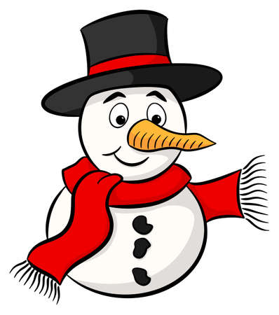 vector illustration of a snowman isolated on white backgroundのイラスト素材