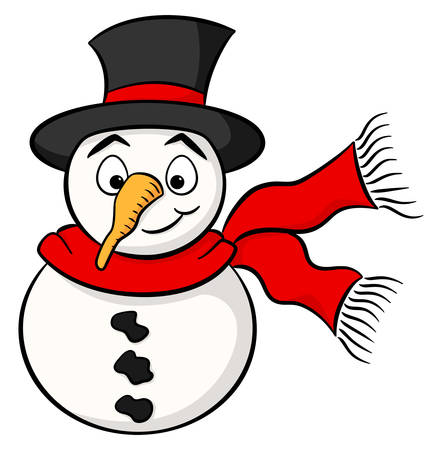 vector illustration of a snowman isolated on white backgroundのイラスト素材