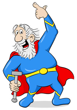 vector illustration of a senior super hero with capeのイラスト素材