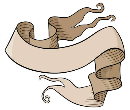 vector illustration of an old parchment bannerのイラスト素材