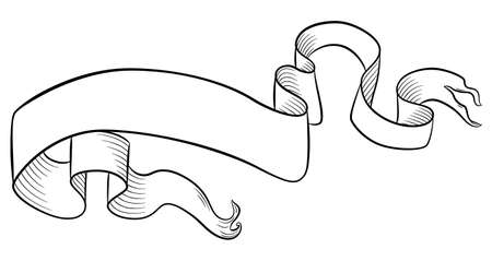 vector illustration of an old parchment bannerのイラスト素材