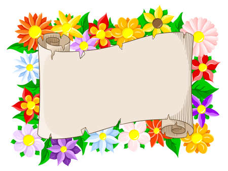 vector illustration of a banner with floral backgroundのイラスト素材