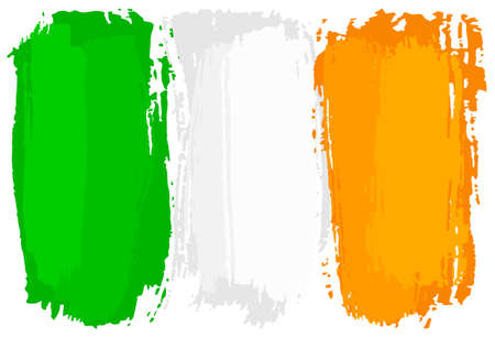 vector illustration of a flag of Ireland painted with brush strokesのイラスト素材