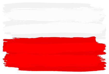 vector illustration of a flag of Poland painted with brush strokesのイラスト素材