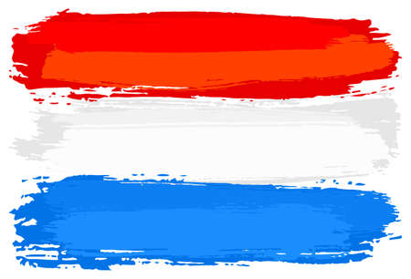 vector illustration of a flag of Netherlands painted with brush strokesのイラスト素材