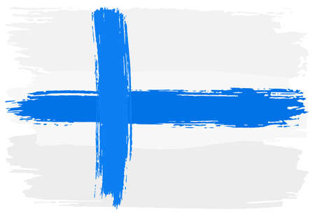 vector illustration of a flag of Finland painted with brush strokesのイラスト素材