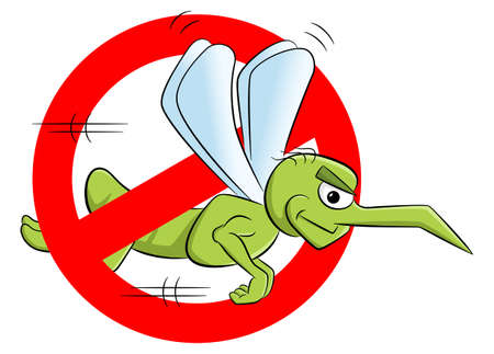 vector illustration of a mosquito warning signのイラスト素材