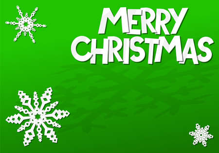 vector illustration of a paper origami christmas snowflake cardのイラスト素材