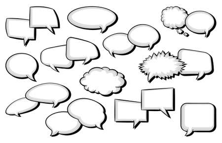 Collection of comic style speech bubbles icon.のイラスト素材