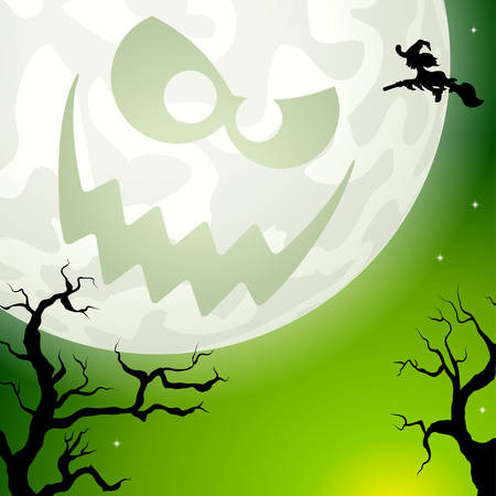 Creepy Halloween full moonのイラスト素材