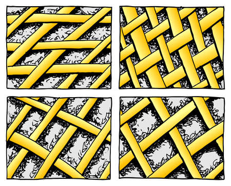 vector illustration of a woven doodle patternのイラスト素材