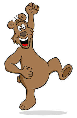 vector illustration of a happy cartoon bearのイラスト素材