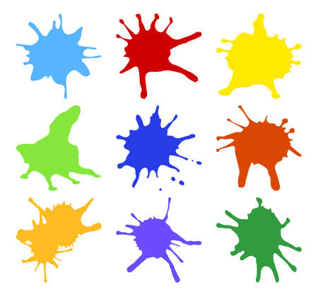 vector illustration of colorful splashes of paintのイラスト素材
