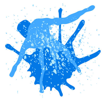 vector illustration of colorful splashes of paintのイラスト素材