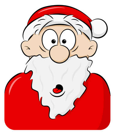 vector illustration of a portrait of a surprised Santa Clausのイラスト素材