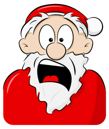 vector illustration of a portrait of a shocked Santa Clausのイラスト素材