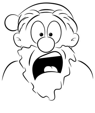 vector illustration of a portrait of a shocked Santa Clausのイラスト素材